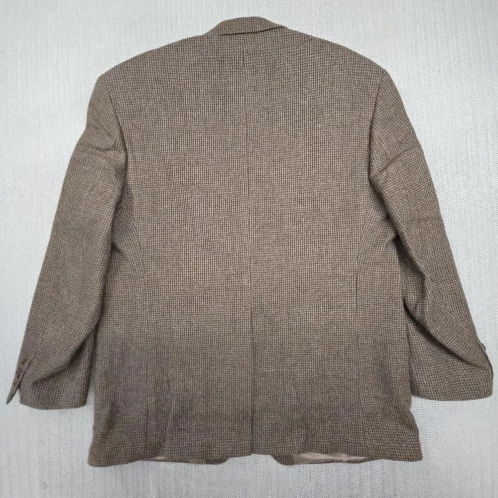 Lauren Ralph Lauren Blazer Mens 44 Brown Wool Tweed Check Sport Coat Jacket